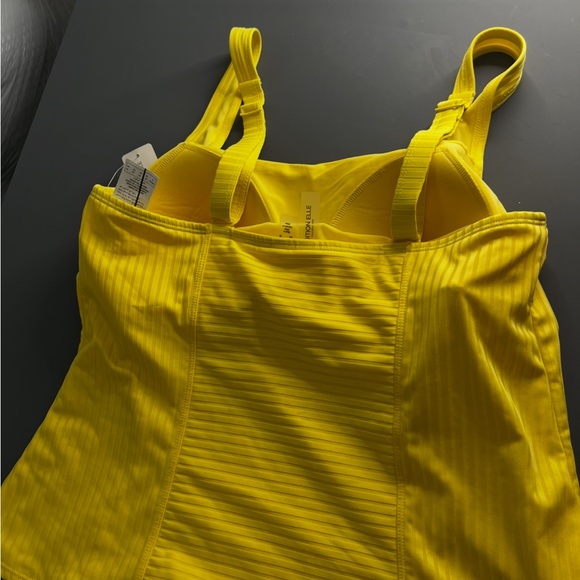 Addition Elle Yellow Ribbed Fitted Tank Top - Picture 2 of 5
